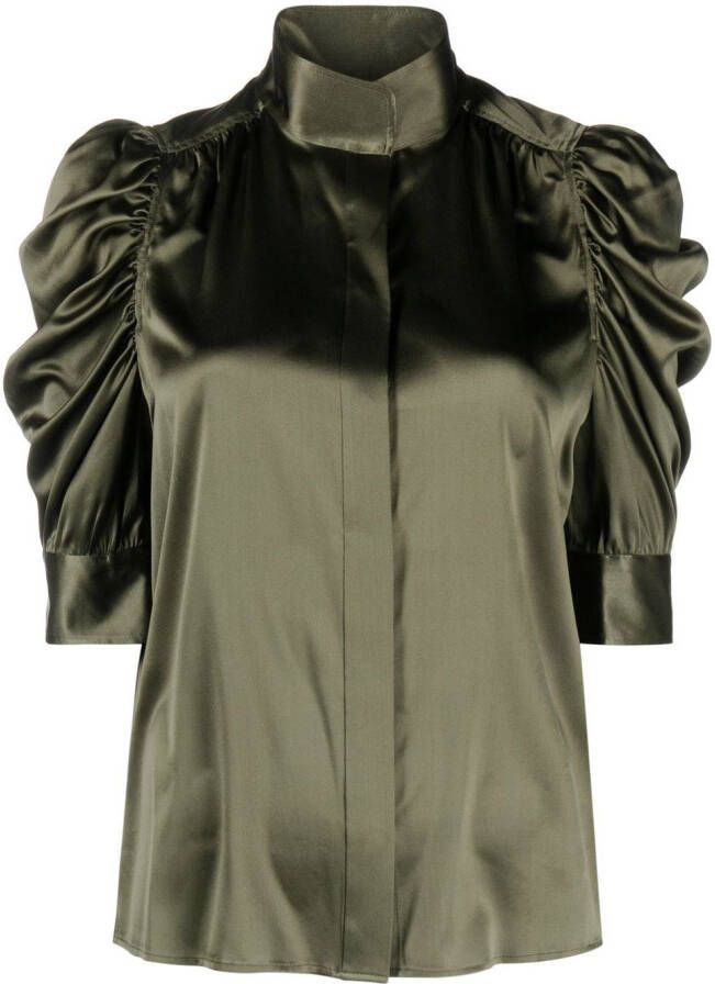 FRAME Zijden blouse Groen