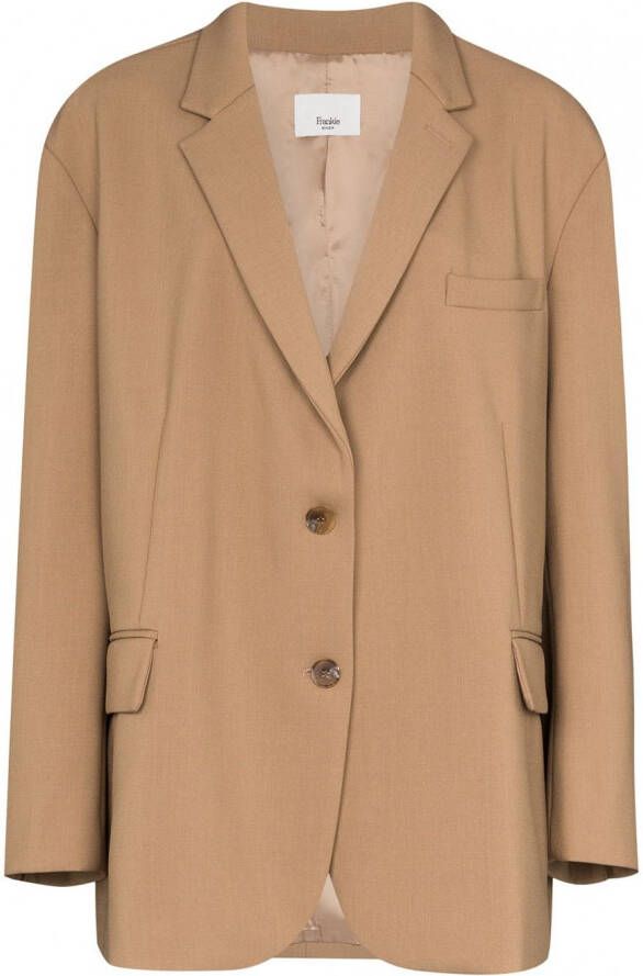 The Frankie Shop Blazer met enkele rij knopen Bruin