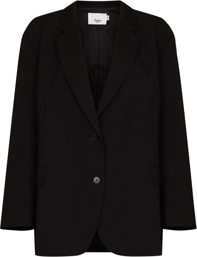 The Frankie Shop Blazer met enkele rij knopen Zwart