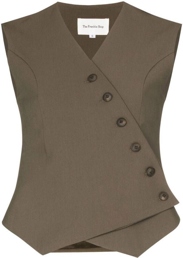The Frankie Shop Mouwloze top Groen