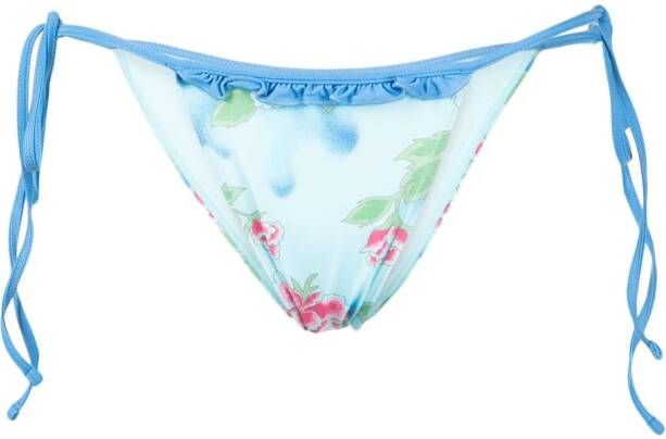 Frankies Bikinis Bikinislip met bloemenprint Blauw