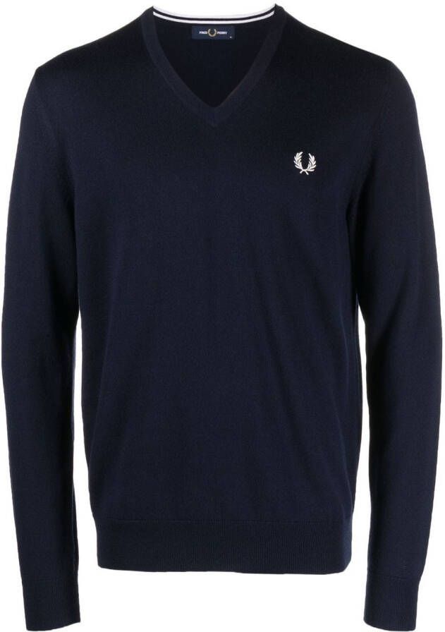 Fred Perry Trui met V-hals Blauw