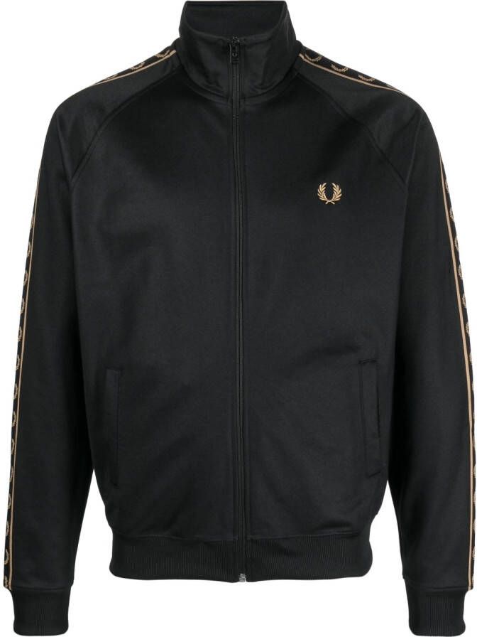 Fred Perry embroidered-logo windbreaker Zwart