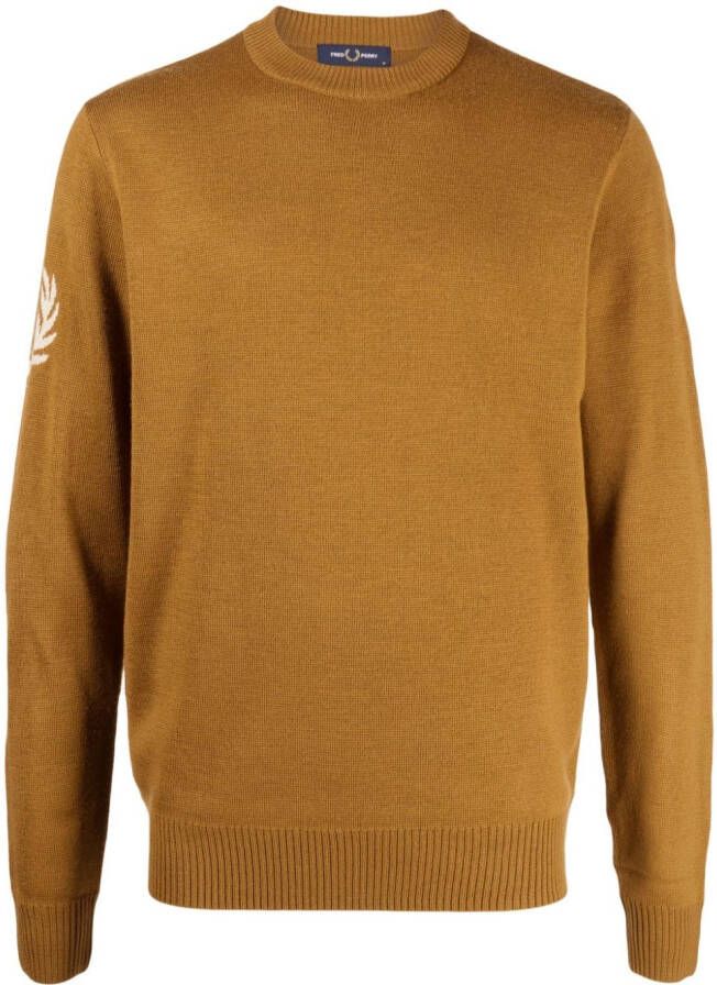 Fred Perry Intarsia sweater Bruin