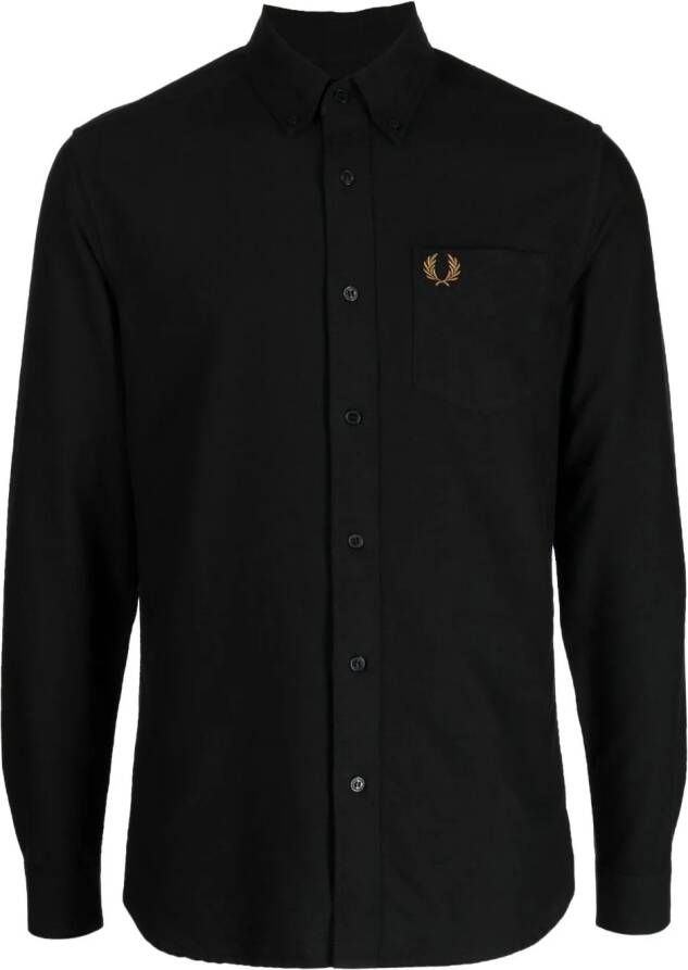 Fred Perry Katoenen Oxford overhemd Zwart