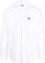 Fred Perry Overhemd met geborduurd logo Wit - Thumbnail 1