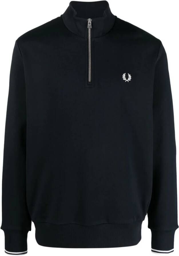 Fred Perry Sweater met geborduurd logo Blauw
