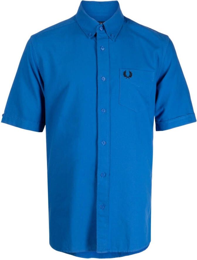 Fred Perry Overhemd met geborduurd logo Blauw