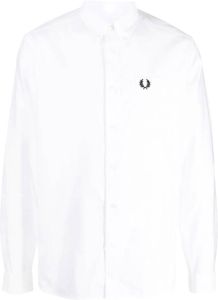 Fred Perry Overhemd met geborduurd logo Wit