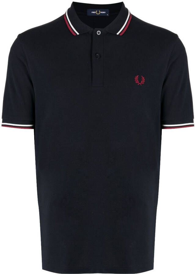 Fred Perry Poloshirt met contrasterende afwerking Blauw