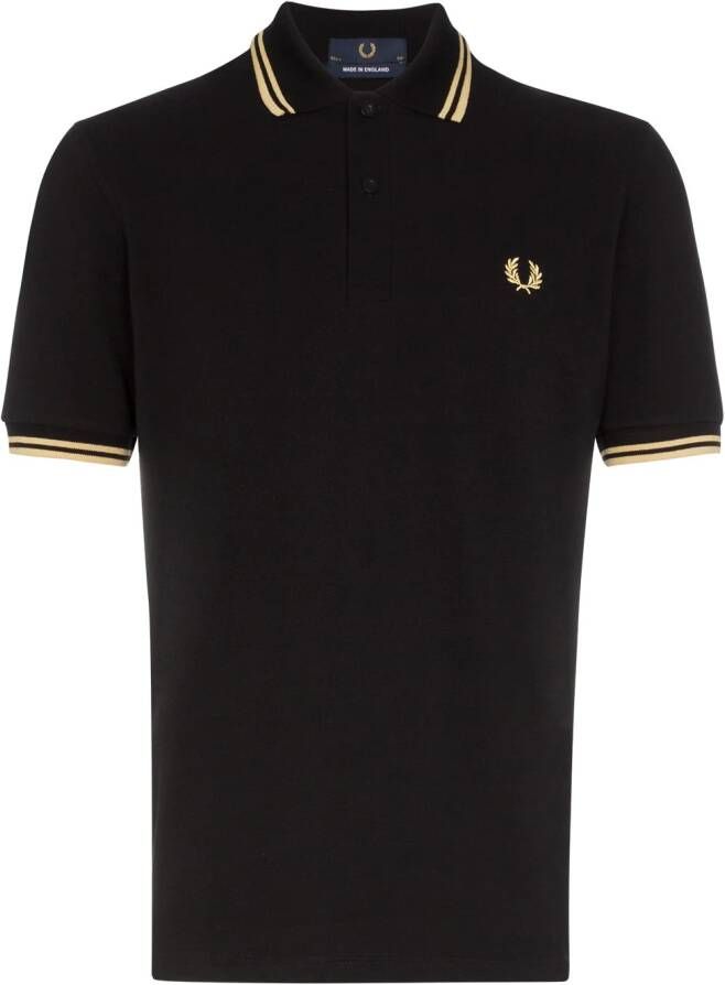 Fred Perry Poloshirt met gestreepte afwerking Zwart
