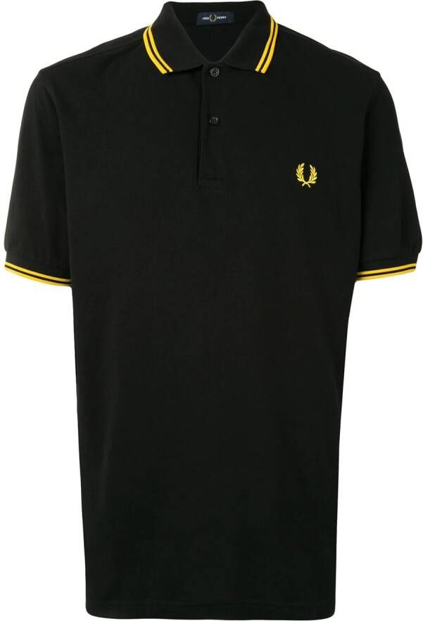 Fred Perry Poloshirt met gestreepte afwerking Zwart