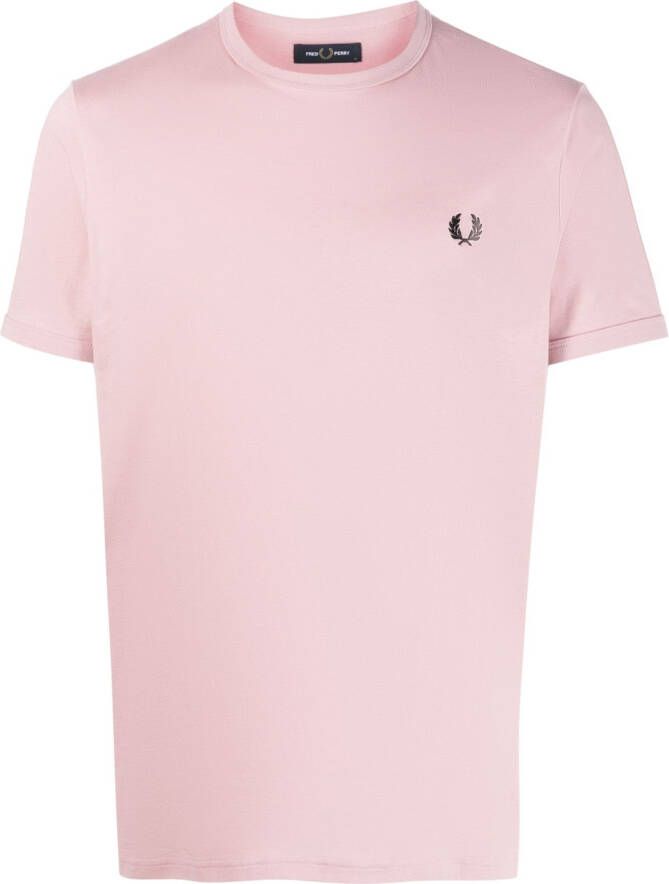 Fred Perry T-shirt met geborduurd logo Roze