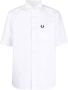 Fred Perry Katoenen overhemd Wit - Thumbnail 1