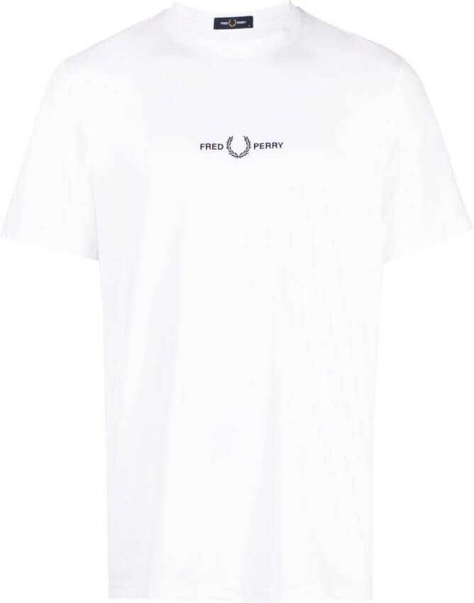Fred Perry T-shirt met logoprint Wit