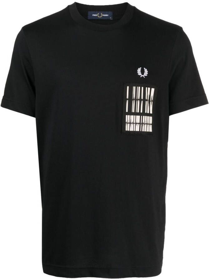 Fred Perry T-shirt met patch Zwart