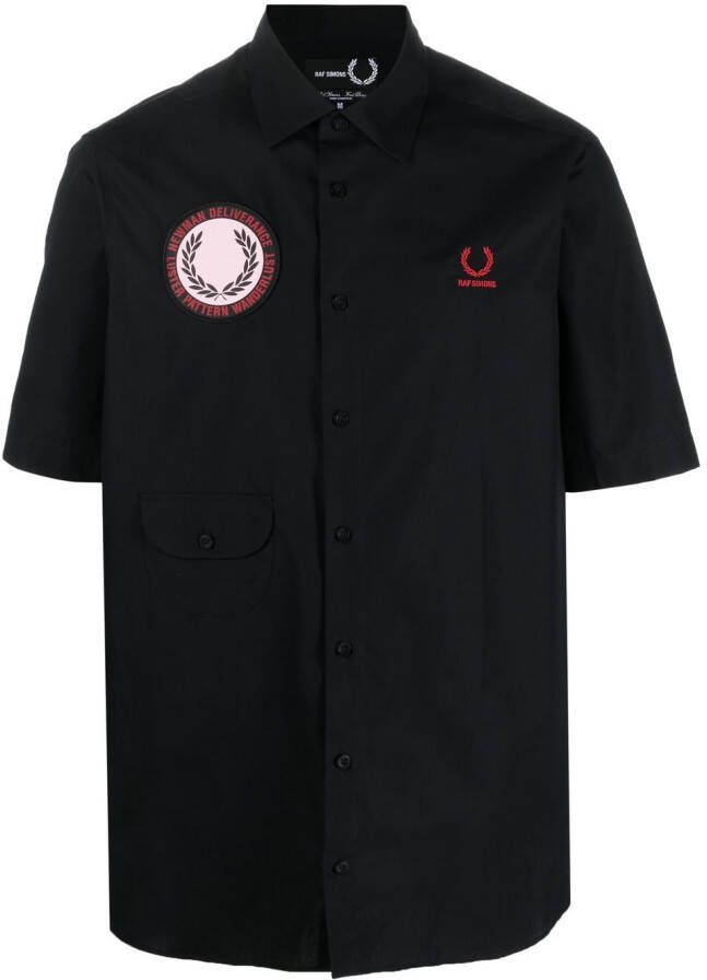 Fred Perry x Raf Simon shirt met logopatch Zwart