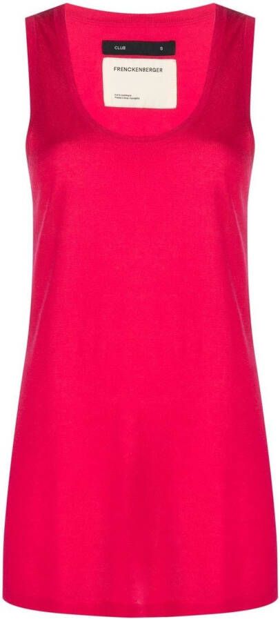 Frenckenberger Tanktop met diepe ronde hals Roze
