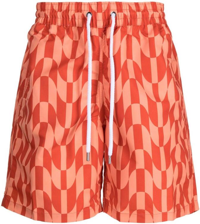 Frescobol Carioca Zwembroek met geometrische print Rood