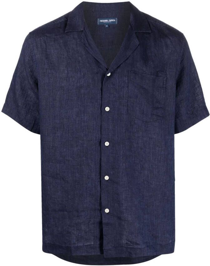 Frescobol Carioca Linnen overhemd Blauw
