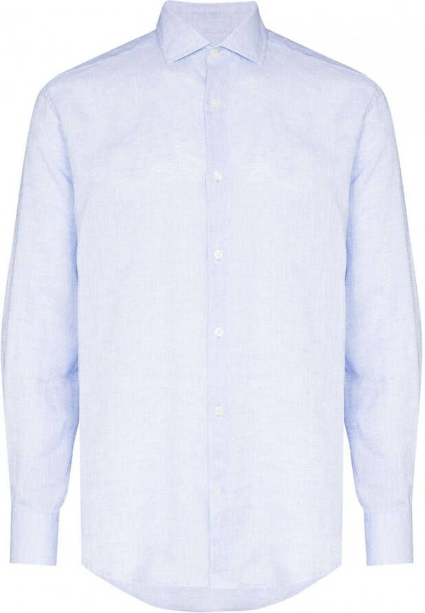 Frescobol Carioca Linnen overhemd Blauw