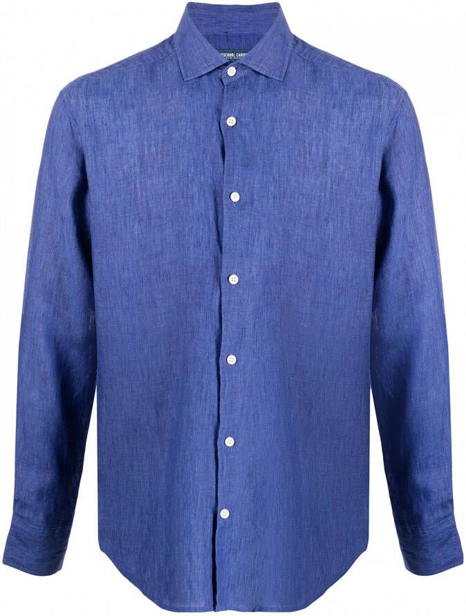 Frescobol Carioca Linnen overhemd Blauw