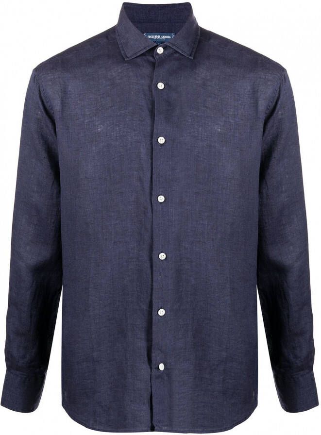 Frescobol Carioca Linnen overhemd Blauw