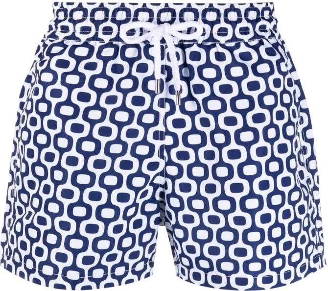Frescobol Carioca Zwembroek met geometrische print Blauw