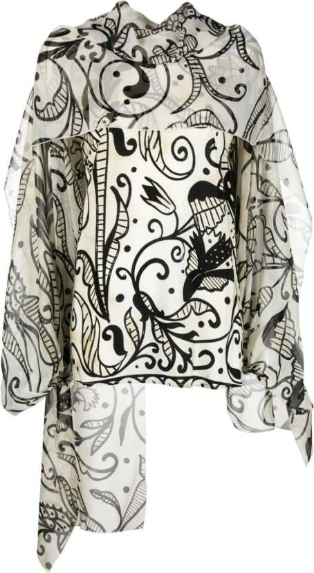 F.R.S For Restless Sleepers Blouse met print Wit