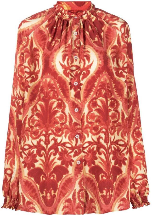 F.R.S For Restless Sleepers Blouse met grafische print Rood