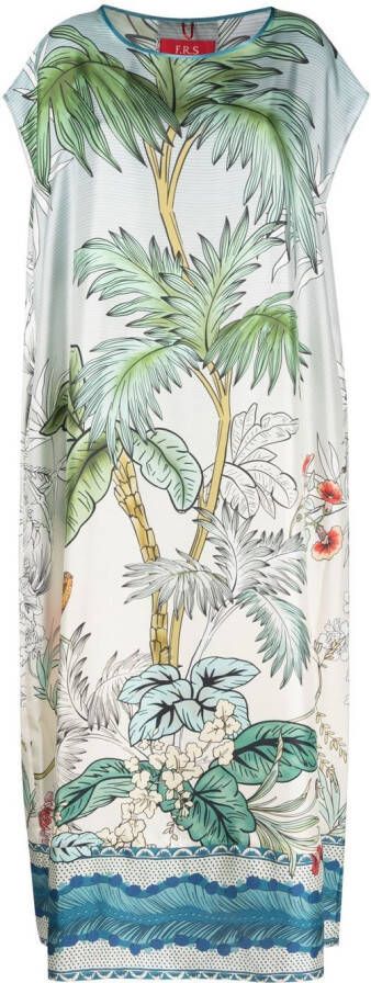 F.R.S For Restless Sleepers Maxi-jurk met print Beige