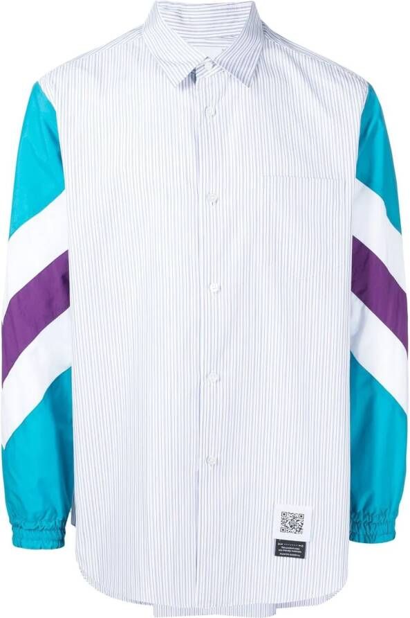 Fumito Ganryu Gestreept overhemd Blauw