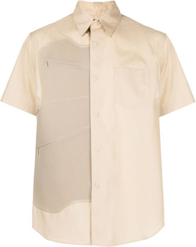 Fumito Ganryu Overhemd met korte mouwen Beige