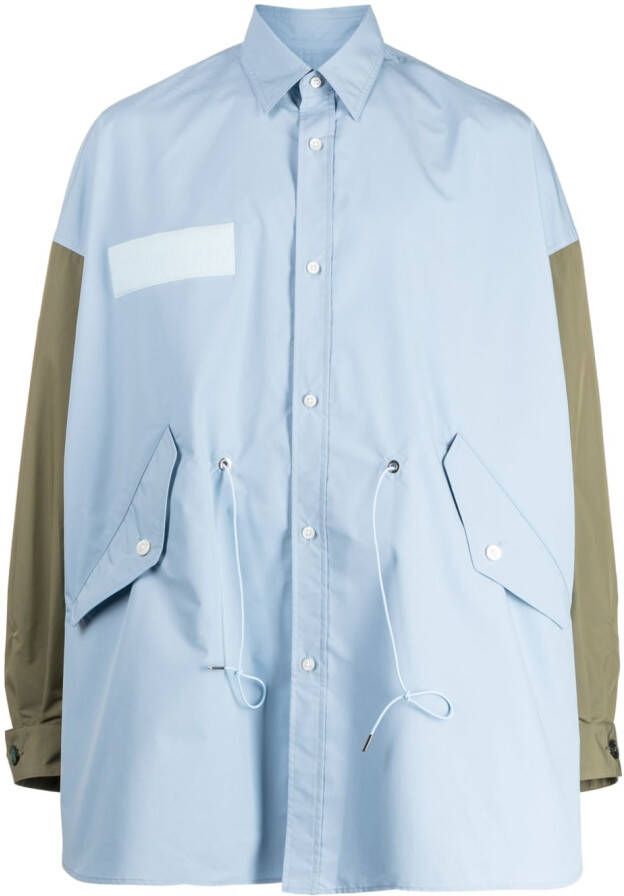 Fumito Ganryu Tweekleurig overhemd Blauw