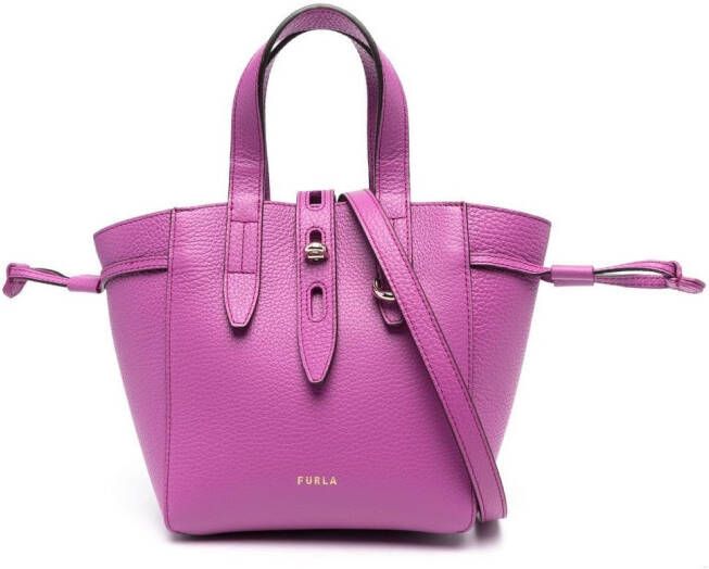 Furla Net leren mini-shopper Paars
