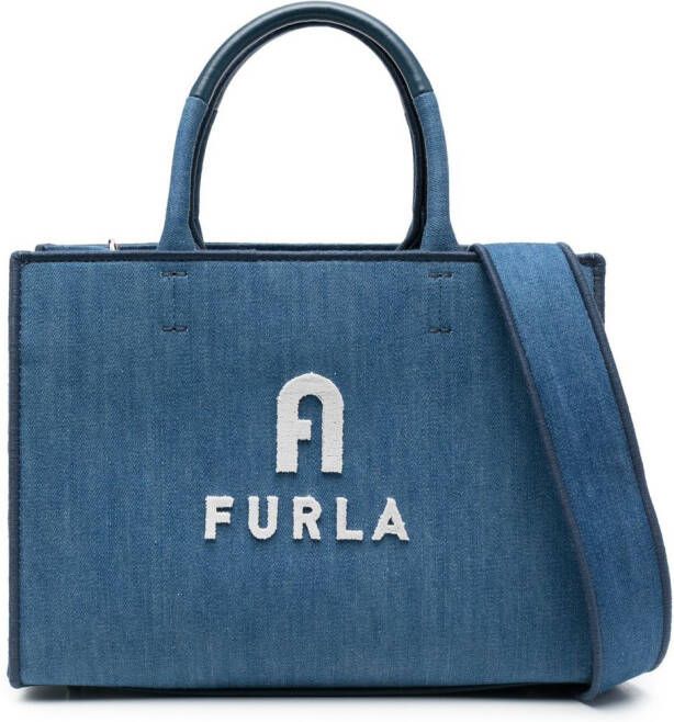 Furla Opportunity shopper met jacquard Blauw