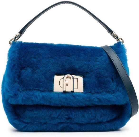 Furla Shopper met logodetail Blauw