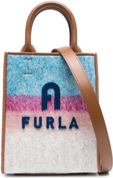 Furla Shopper met logoprint Blauw