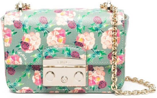 Furla Tas met bloemenprint Groen