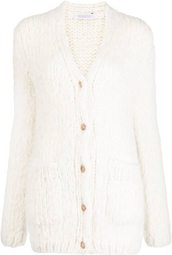 Gabriela Hearst Grofgebreid vest Wit