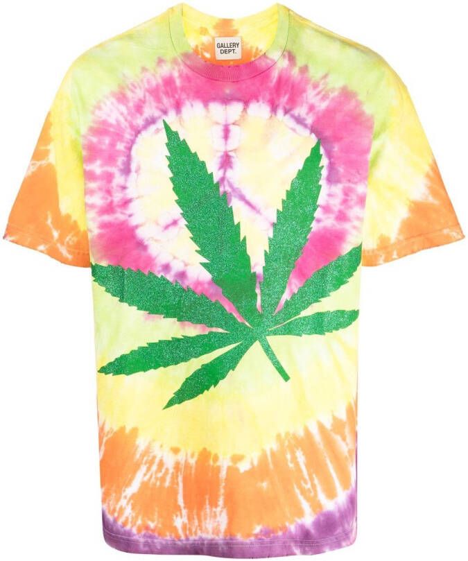 GALLERY DEPT. T-shirt met tie-dye print Geel