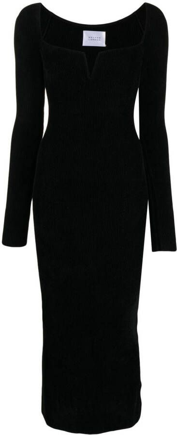 Galvan London Asymmetrische jurk Zwart