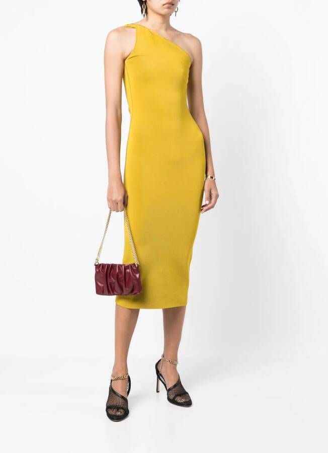 Galvan Asymmetrische midi-jurk Geel