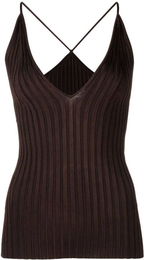 Galvan Fijngebreide tanktop Bruin