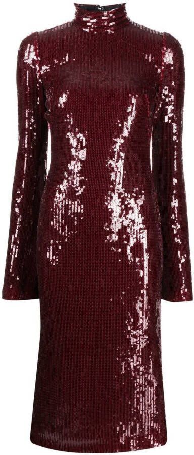 Galvan London Midi-jurk met pailletten Rood