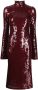 Galvan London Midi-jurk met pailletten Rood - Thumbnail 1