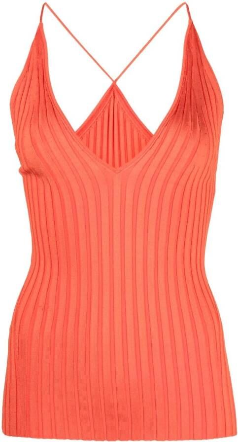 Galvan Ribgebreide tanktop Rood