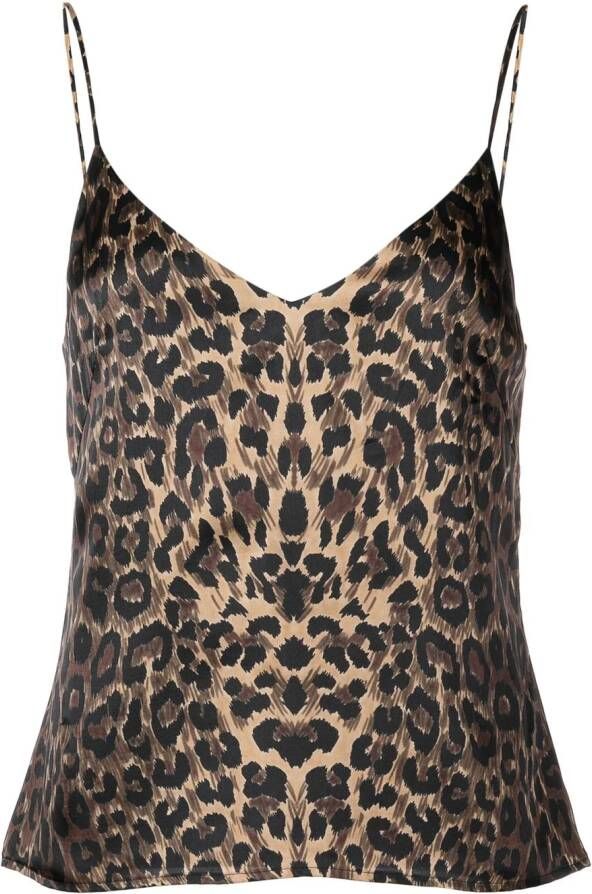 Galvan Tanktop met luipaardprint Bruin