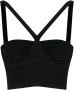 Galvan Venus bralette met bustier-stijl met ruches Zwart - Thumbnail 1
