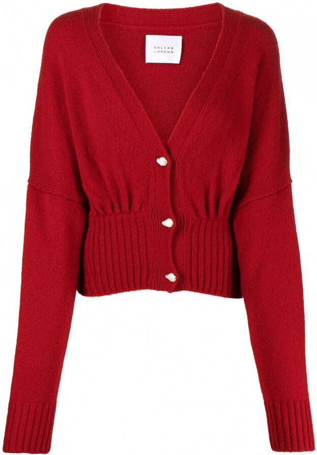 Galvan Vest met geribbelde afwerking Rood